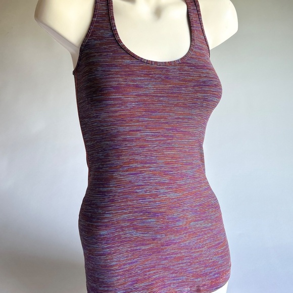 New Lululemon Orange Pink Blue Striped Top size S - Picture 4 of 10